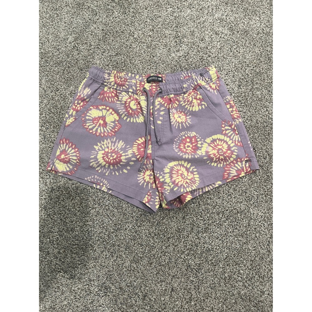 Toad&Co Ws Boundless Short Purple Tie Dye Organic Cotton XS Spring 21